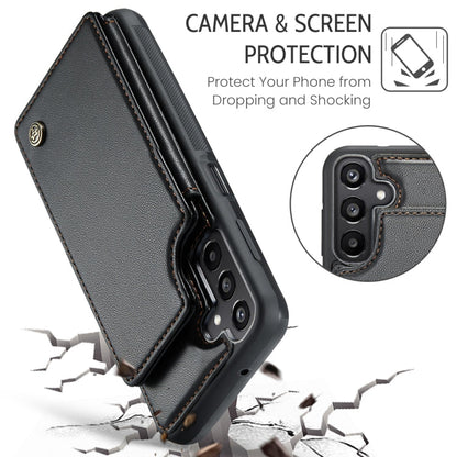 For Samsung Galaxy A16 5G CaseMe C22 Card Slots Holder RFID Anti-theft Phone Case(Black)