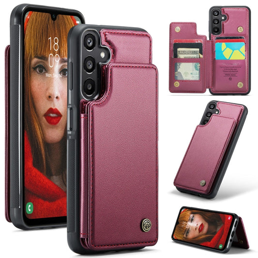 Pour Samsung Galaxy A16 5G Étui de téléphone anti-vol RFID CaseMe C22 avec porte-cartes (Rouge)