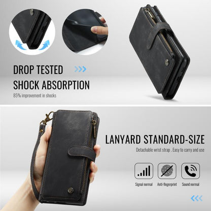 For Samsung Galaxy S25 5G CaseMe C30 Card Slots Zipper Wallet Leather Phone Case(Black)
