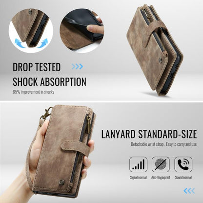 For Samsung Galaxy S25+ 5G CaseMe C30 Card Slots Zipper Wallet Leather Phone Case(Brown)