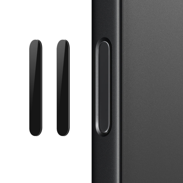 Pour iPhone 16 / 16 Plus / 16 Pro / 16 Pro Max NORTHJO 2Pcs Protecteur de Boutons de Contrôle de Caméra Film en Verre Trempé (Noir)