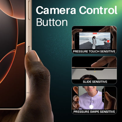 For iPhone 16 / 16 Plus / 16 Pro / 16 Pro Max NORTHJO 2Pcs Camera Control Button Protector Tempered Glass Film(Desert)