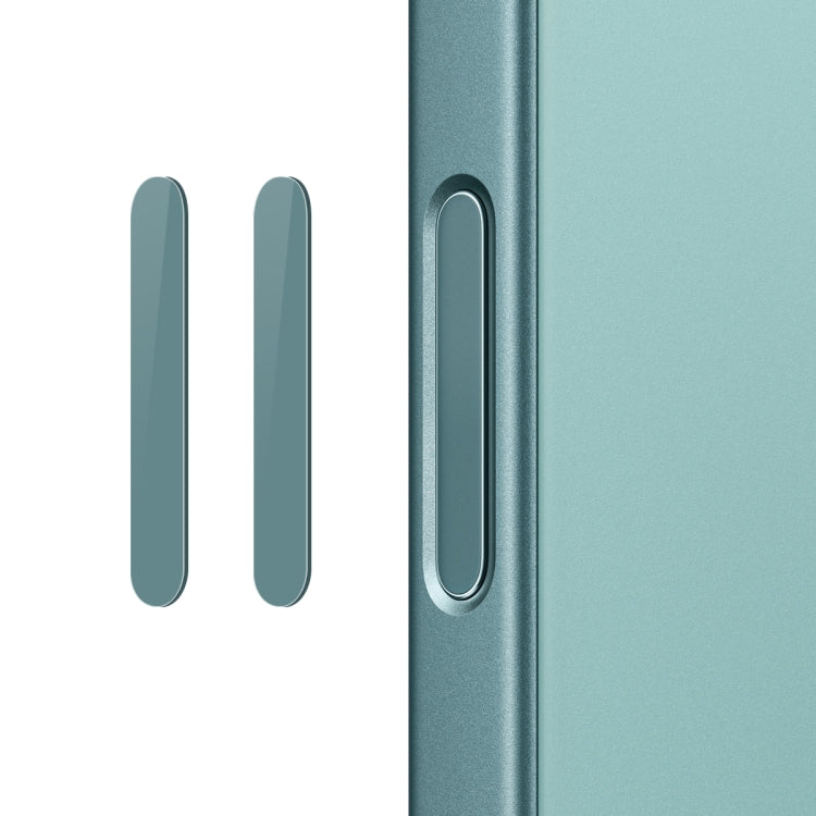 For iPhone 16 / 16 Plus / 16 Pro / 16 Pro Max NORTHJO 2Pcs Camera Control Button Protector Tempered Glass Film(Teal)