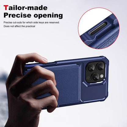For iPhone 16 Pro ENKAY Hat-Prince Card Slot Wallet TPU Back Leather Phone Case with Lens Film(Purple)