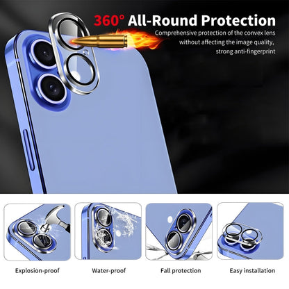 For iPhone 16 Plus ENKAY Hat-Prince Card Slot Wallet TPU Back Leather Phone Case with Lens Film(Dark Blue)