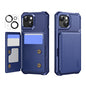 For iPhone 14 Plus ENKAY Hat-Prince Card Slot Wallet TPU Back Leather Phone Case with Lens Film(Dark Blue)