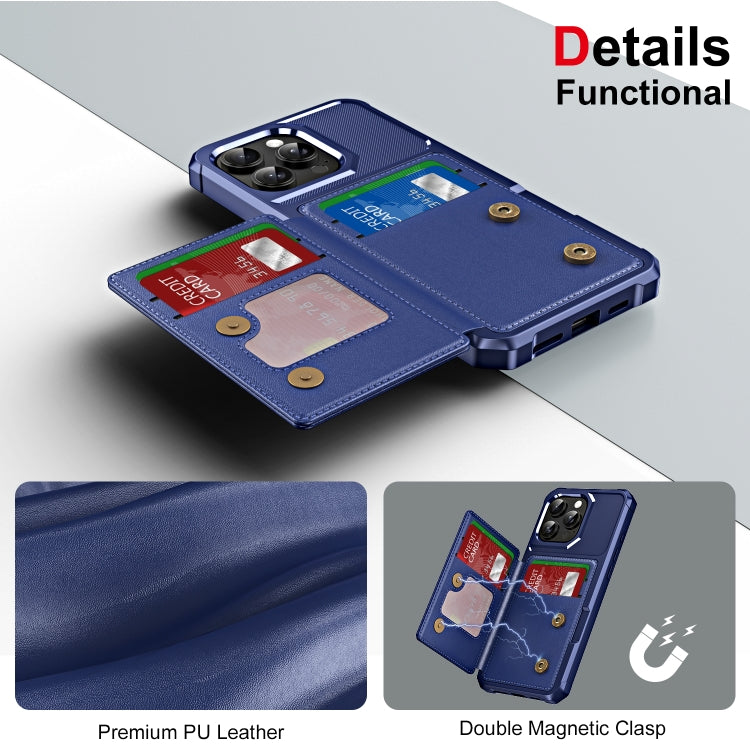 For iPhone 14 Pro Max ENKAY Hat-Prince Card Slot Wallet TPU Back Leather Phone Case with Lens Film(Cyan)