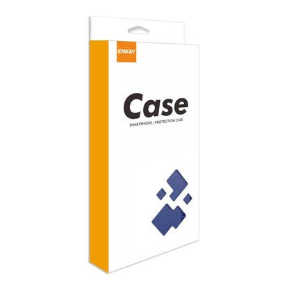 For iPhone 15 ENKAY Hat-Prince Card Slot Wallet TPU Back Leather Phone Case with Lens Film(Dark Blue)