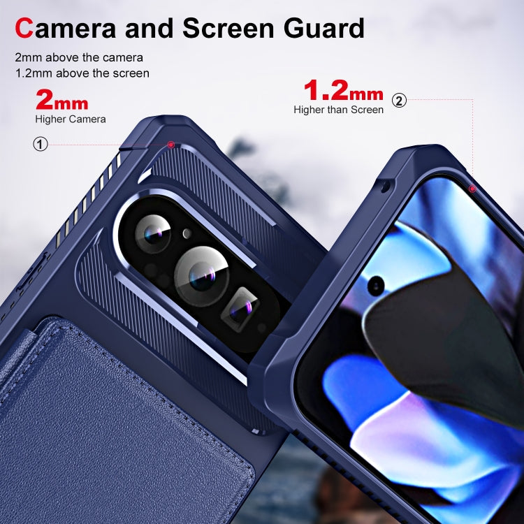 For Google Pixel 9 / 9 Pro ENKAY Hat-Prince Card Slot Wallet TPU Back Leather Phone Case with Lens Film(Purple)