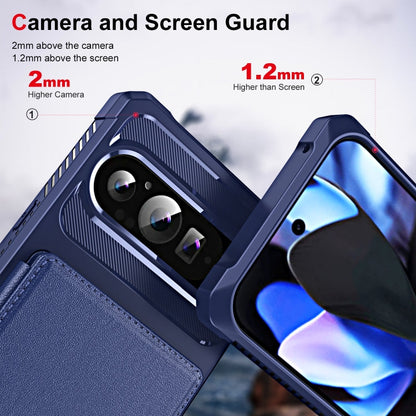 For Google Pixel 9 Pro XL ENKAY Hat-Prince Card Slot Wallet TPU Back Leather Phone Case with Lens Film(Rose Gold)