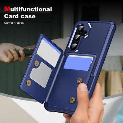 For Samsung Galaxy S24 5G ENKAY Hat-Prince Card Slot Wallet TPU Back Leather Phone Case with Lens Film(Cyan)
