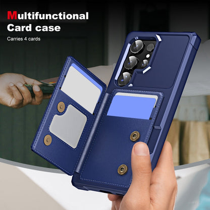 For Samsung Galaxy S24 Ultra 5G ENKAY Hat-Prince Card Slot Wallet TPU Back Leather Phone Case with Lens Film(Purple)