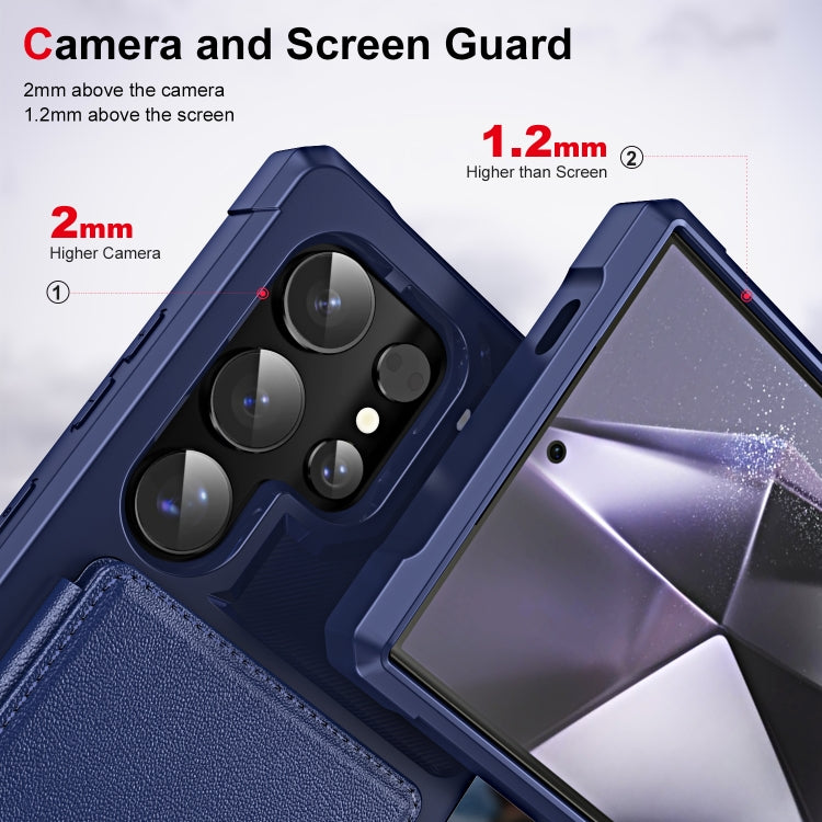 For Samsung Galaxy S24 Ultra 5G ENKAY Hat-Prince Card Slot Wallet TPU Back Leather Phone Case with Lens Film(Purple)