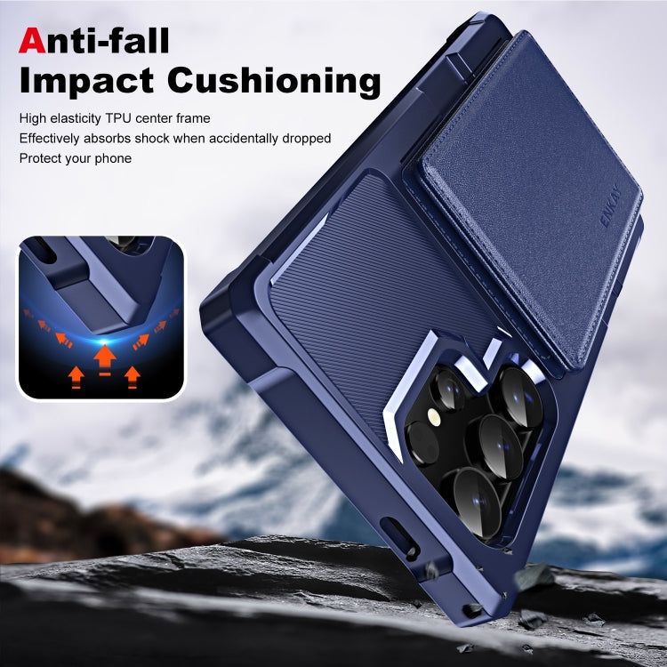 For Samsung Galaxy S24 Ultra 5G ENKAY Hat-Prince Card Slot Wallet TPU Back Leather Phone Case with Lens Film(Purple)