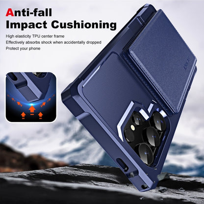 For Samsung Galaxy S24 Ultra 5G ENKAY Hat-Prince Card Slot Wallet TPU Back Leather Phone Case with Lens Film(Purple)