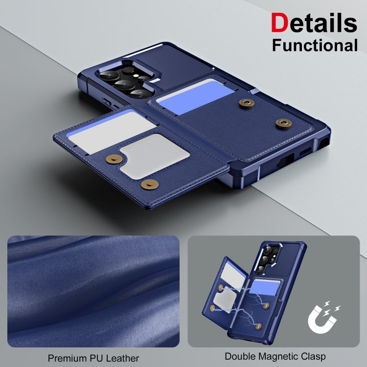 For Samsung Galaxy S24 Ultra 5G ENKAY Hat-Prince Card Slot Wallet TPU Back Leather Phone Case with Lens Film(Purple)