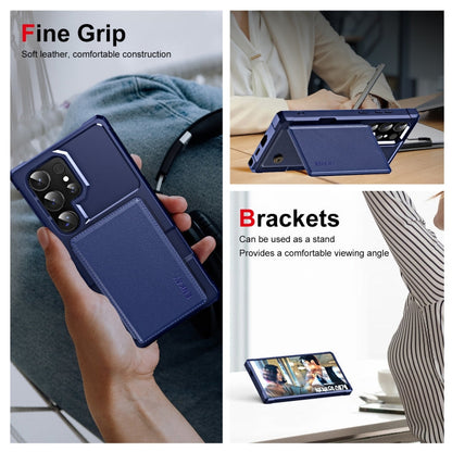 For Samsung Galaxy S24 Ultra 5G ENKAY Hat-Prince Card Slot Wallet TPU Back Leather Phone Case with Lens Film(Purple)