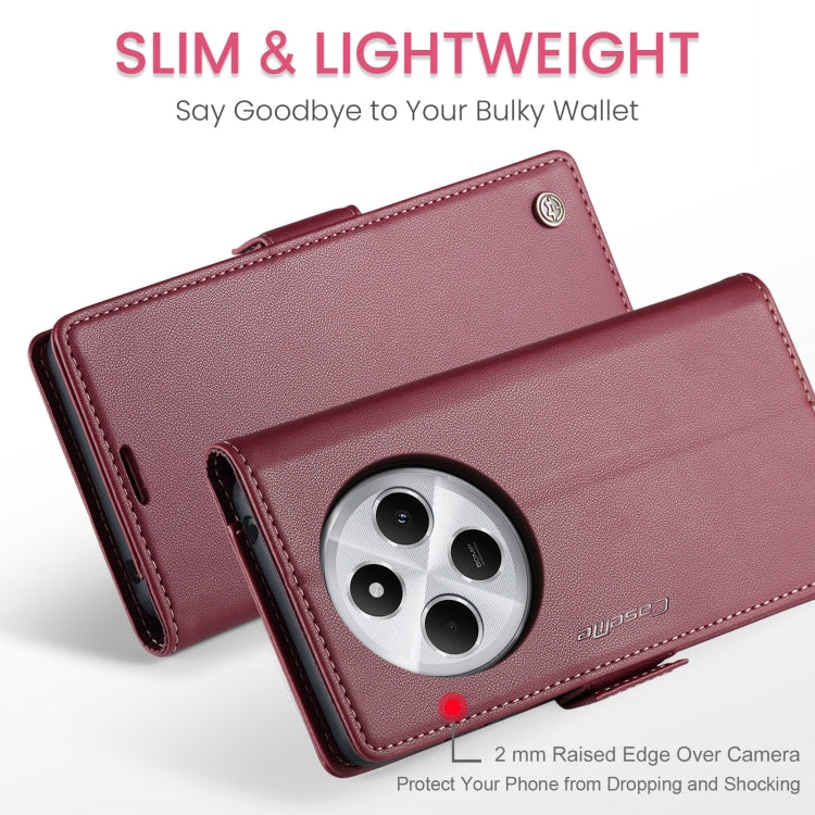 For Redmi 14C CaseMe 023 Butterfly Buckle Litchi Texture RFID Anti-theft Leather Phone Case(Red)