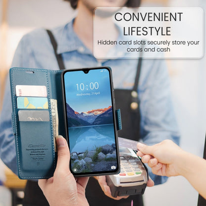 For Redmi 14C CaseMe 023 Butterfly Buckle Litchi Texture RFID Anti-theft Leather Phone Case(Blue)