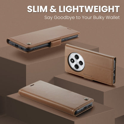 For Redmi 14C CaseMe 023 Butterfly Buckle Litchi Texture RFID Anti-theft Leather Phone Case(Brown)