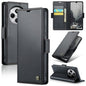 For Redmi 14C CaseMe 023 Butterfly Buckle Litchi Texture RFID Anti-theft Leather Phone Case(Black)
