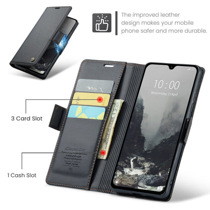 For Redmi 14C CaseMe 023 Butterfly Buckle Litchi Texture RFID Anti-theft Leather Phone Case(Black)