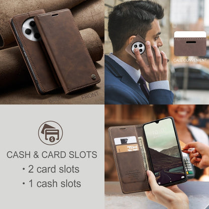 Pour Redmi 14C Étui en cuir à rabat horizontal multifonctionnel CaseMe 013 (Café)