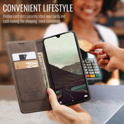 Pour Redmi 14C Étui en cuir à rabat horizontal multifonctionnel CaseMe 013 (Café)