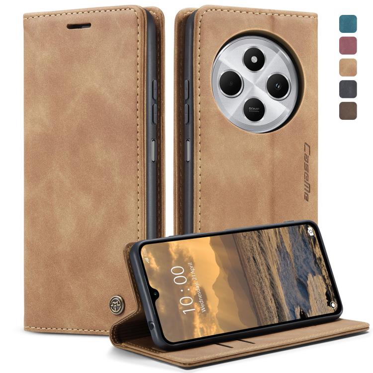 For Redmi 14C CaseMe 013 Multifunctional Horizontal Flip Leather Phone Case(Brown)
