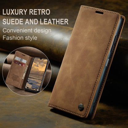 For Redmi 14C CaseMe 013 Multifunctional Horizontal Flip Leather Phone Case(Brown)