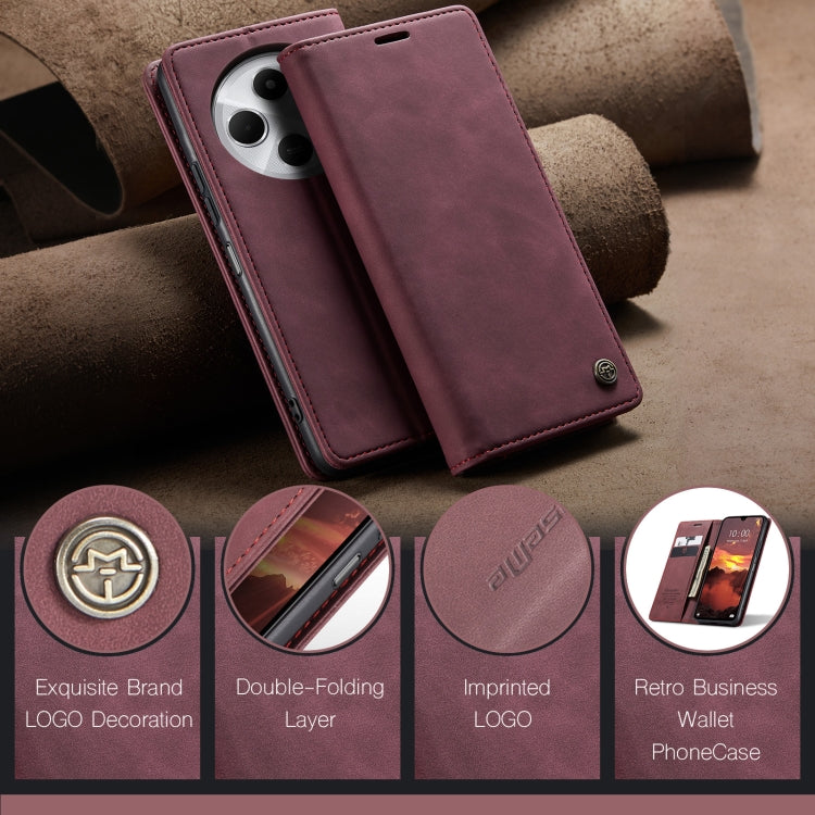 For Redmi 14C CaseMe 013 Multifunctional Horizontal Flip Leather Phone Case(Red)