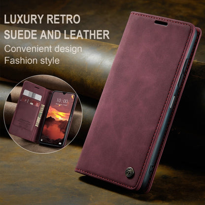 For Redmi 14C CaseMe 013 Multifunctional Horizontal Flip Leather Phone Case(Red)