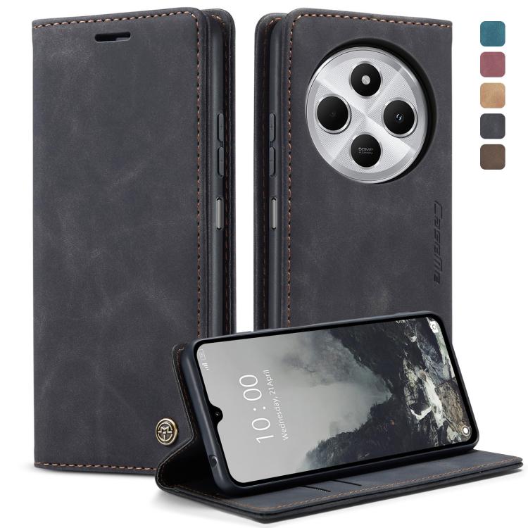 For Redmi 14C CaseMe 013 Multifunctional Horizontal Flip Leather Phone Case(Black)