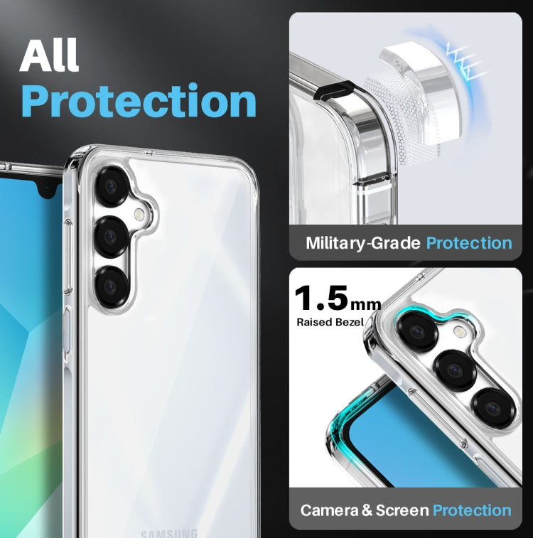 For Samsung Galaxy A16 5G / 4G NORTHJO 3 in 1 Clear Phone Case with Screen Protector Lens Film