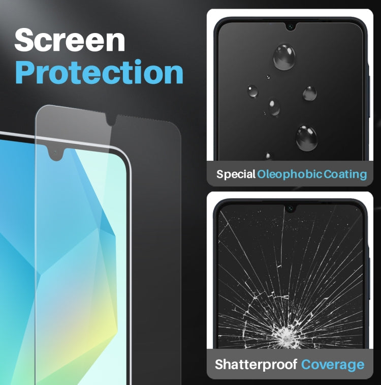 For Samsung Galaxy A16 5G / 4G NORTHJO 3 in 1 Clear Phone Case with Screen Protector Lens Film