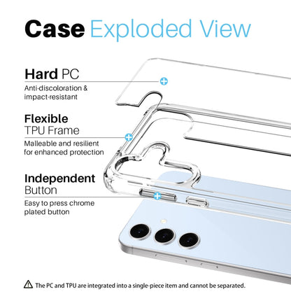 For Samsung Galaxy S24 FE 5G NORTHJO 3 in 1 Clear Phone Case with Screen Protector Lens Film