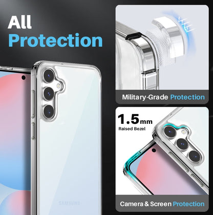 For Samsung Galaxy S24 FE 5G NORTHJO 3 in 1 Clear Phone Case with Screen Protector Lens Film
