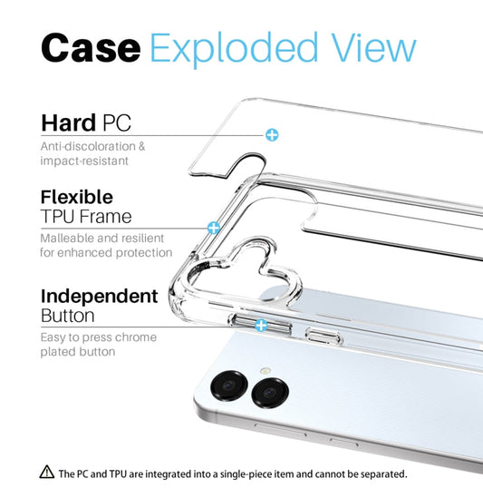 For Samsung Galaxy A06 4G NORTHJO 3 in 1 Clear Phone Case with Screen Protector Lens Film