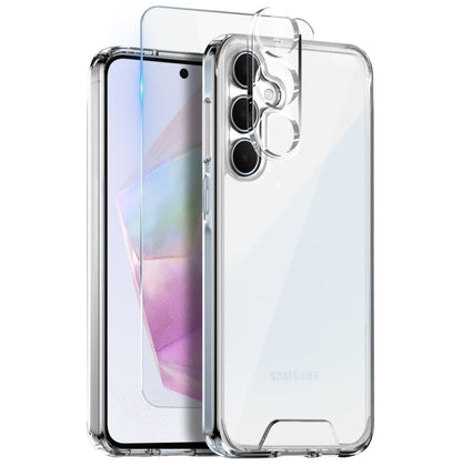 Pour Samsung Galaxy A35 5G NORTHJO Coque de téléphone transparente 3 en 1 avec protecteur d'écran et film pour objectif