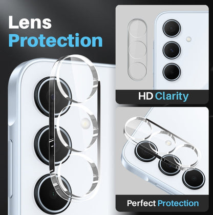 Pour Samsung Galaxy A35 5G NORTHJO Coque de téléphone transparente 3 en 1 avec protecteur d'écran et film pour objectif