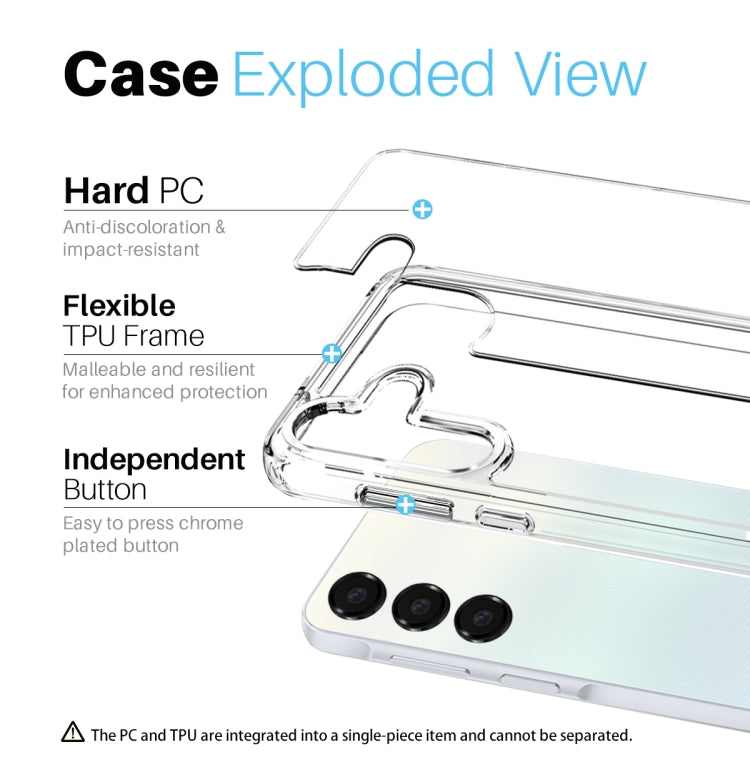 For Samsung Galaxy A25 5G NORTHJO 3 in 1 Clear Phone Case with Screen Protector Lens Film
