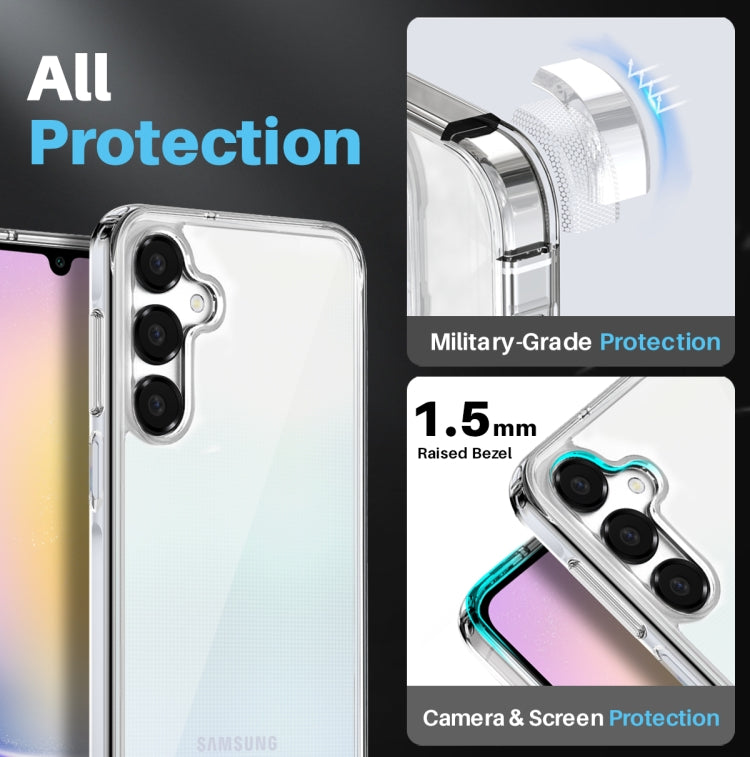 For Samsung Galaxy A25 5G NORTHJO 3 in 1 Clear Phone Case with Screen Protector Lens Film