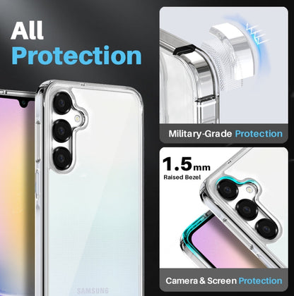 For Samsung Galaxy A25 5G NORTHJO 3 in 1 Clear Phone Case with Screen Protector Lens Film