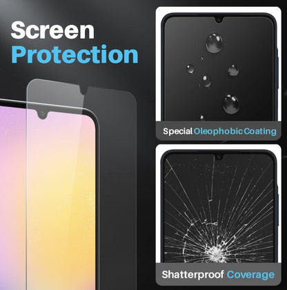 For Samsung Galaxy A25 5G NORTHJO 3 in 1 Clear Phone Case with Screen Protector Lens Film