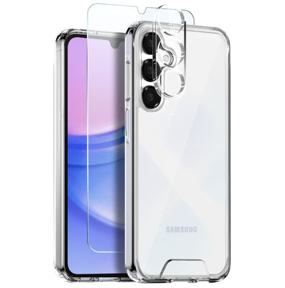 For Samsung Galaxy A15 5G / 4G NORTHJO 3 in 1 Clear Phone Case with Screen Protector Lens Film