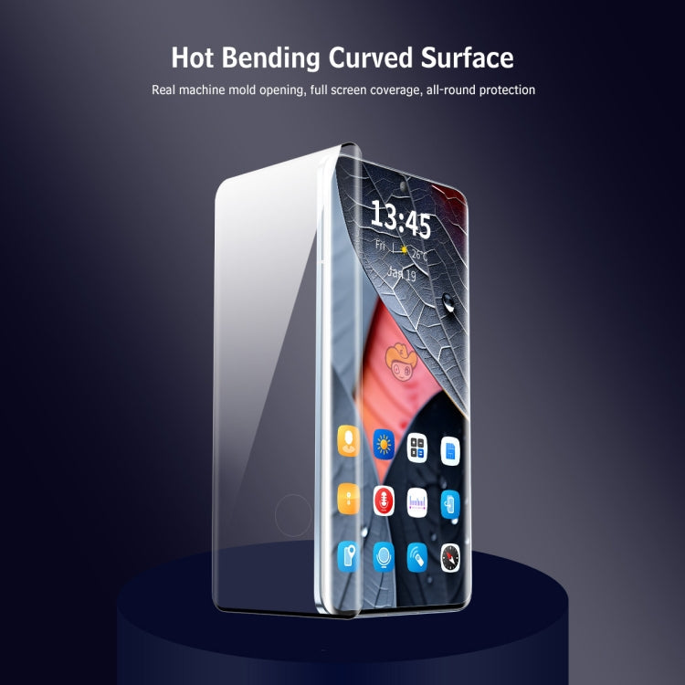 For Xiaomi 15 Pro ENKAY Hat-Prince Heat Bending Full Coverage Tempered Glass Film, Support Ultrasonic Fingerprint Unlocking