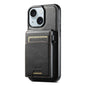 For iPhone 15 Suteni H19 Oil Wax 2-in-1 MagSafe Removable Card Box Back Phone Case(Black)