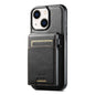 For iPhone 14 Plus Suteni H19 Oil Wax 2-in-1 MagSafe Removable Card Box Back Phone Case(Black)