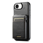 For iPhone 17e / 16e Suteni H19 Oil Wax 2-in-1 MagSafe Removable Card Box Back Phone Case(Black)