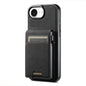For iPhone 17e / 16e Suteni H19 Litchi Grain 2-in-1 MagSafe Removable Card Box Back Phone Case(Black)